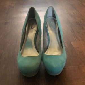 Blue Quipid Wedge Heels